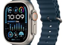 Apple Watch Ultra 2 [GPS + Cellular 49mm] – Rugged Titanium Case with Blue Ocean Band, One Size Fitness Tracker – Now 12% Off!