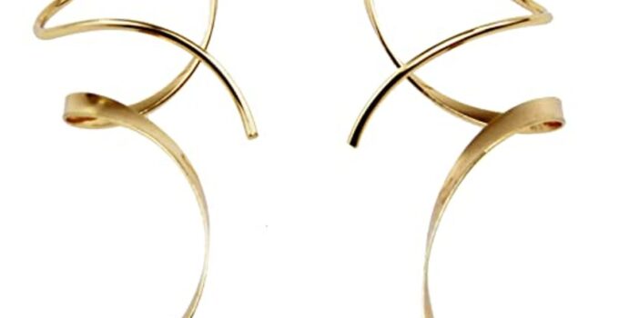 Spiral Threader Earrings for Women - Hand-Bent 14K Gold Dangle Earrings, Perfect for Gifting - Now 40% Off!