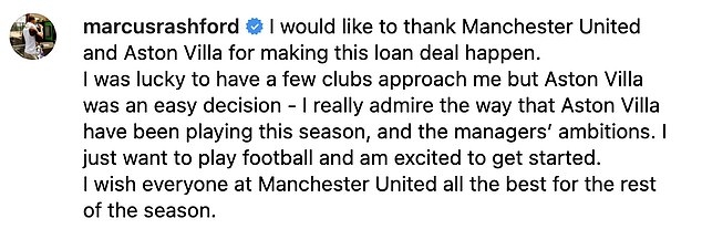 Marcus Rashford Joins Aston Villa on Loan from Manchester United