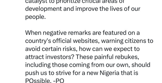 Peter Obi Encourages Nigerians to View Kemi Badenoch's Criticism as an Opportunity for Improvement