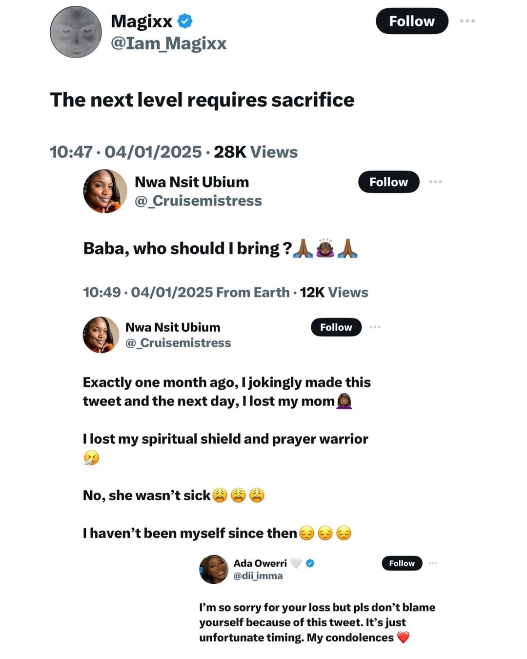 Woman Loses Mother After Playfully Asking on X Who She Should 'Sacrifice' to Level Up