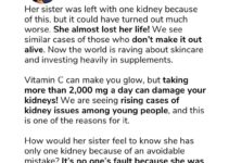 Doctors Caution: Vitamin C Supplements May Enhance Skin Glow, But Overuse Can Harm Kidneys – Woman’s Case Highlights Risks