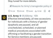 The US military will no longer accept transgender individuals for enlistment.