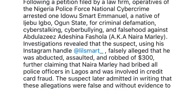 Police Detain Singer Lil Smart for Criminal Defamation, Cyberstalking, Cyberbullying, and False Accusations Against Naira Marley