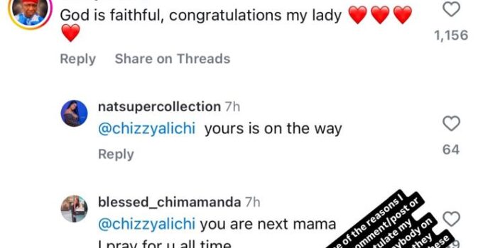 Actress Chizzy Alichi Calls Out Nigerians Who Say She Is “Next in Line” After Congratulating Pregnant Colleagues