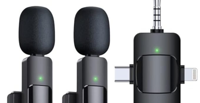 PQRQP 3-in-1 Wireless Lavalier Microphones for iPhone - Now Available at 38% Off!