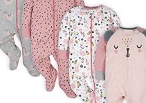 Gerber Baby Girls 4-Pack Pink Bear Sleep ‘N Play Footies (0-3 Months) – Now 22% Off!