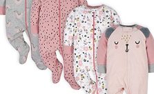 Gerber Baby Girls 4-Pack Pink Bear Sleep 'N Play Footies (0-3 Months) - Now 22% Off!