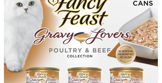 Purina Fancy Feast Gravy Lovers Gourmet Wet Cat Food Variety Pack with Poultry and Beef – Now 17% Off!