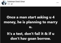 Nigerian Man Claims: A Man’s Request for Money Indicates His Intent to Marry