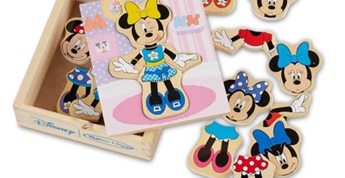 Melissa & Doug Disney Minnie Mouse Mix and Match Dress-Up Wooden Play Set (18 Pieces) – Now 12% Off!