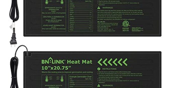 BN-LINK Waterproof Seedling Heat Mat for Hydroponics – 10″ x 20.75″, Now 27% Off!