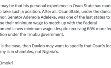 Reno Omokri Takes a Dig at Davido While Congratulating Tems on Her Grammy Win