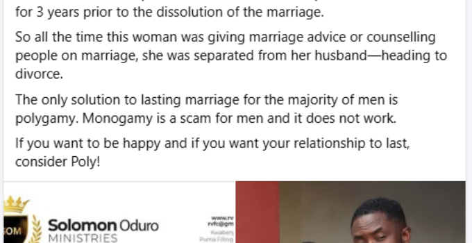 Marriage of Relationship Counselor Ends Three Years After She Advised Women to Provide More Food and Intimacy to Unfaithful Husbands