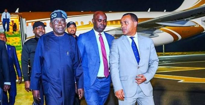 Security and Reparations Featured as Tinubu Arrives in Ethiopia for the 38th AU Summit