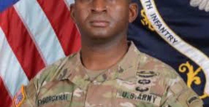 Major Eragbai Evborokhai Makes History as the First Nigerian-Born Soldier to Command a U.S. Army Infantry Regiment