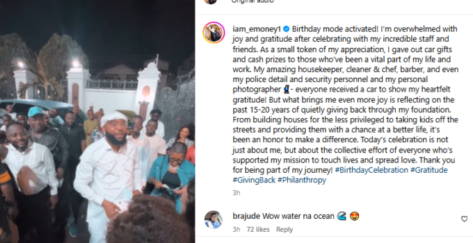 Businessman E-Money Surprises Housekeeper, Cleaner, Chef, and Barber with Cars for His Birthday Celebration (Video)