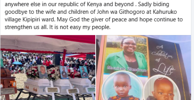 Photos from the Funeral of Kenyan Woman and Her Three Children Tragically Taken Before Her Death