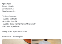 Nigerian Man Outlines Requirements for Life Partner: Must Be Under 24, a Virgin, and Financially Independent