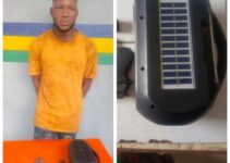 Suspected Criminal Arrested in Lagos with Pistol and 13 Rounds of Live Ammunition Hidden in MP3 Radio