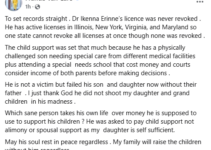 Dr. Ikenna Erinne: Grateful That He Didn’t Harm My Daughter and Grandchildren in His Madness – Francis Van-Lare Defends Substantial Child Support Payment