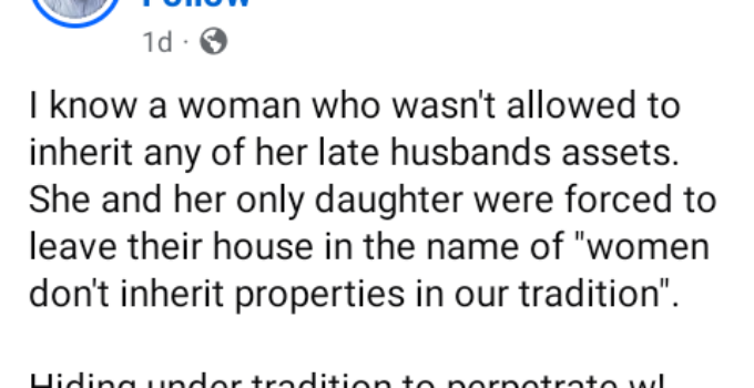 Nigerian Man Reveals Story of a Woman Denied Inheritance of Her Late Husband's Assets