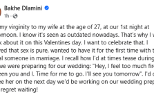 South African Man Shares How He Lost His Virginity to His Wife on Their Honeymoon at Age 27