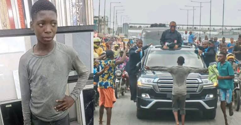 Teen who blocked Peter Obi’s convoy regains freedom after months in Kirikiri