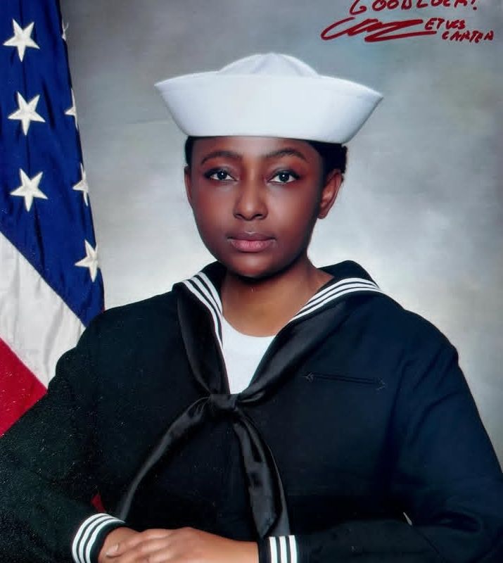 Nollywood actress Grace Bassey (Belinda Effah) joins US navy