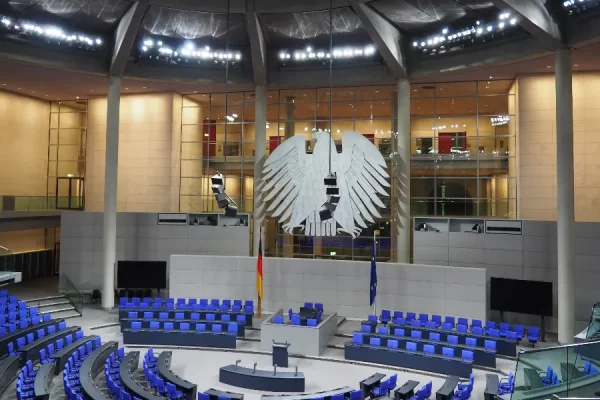Bundestag Germany Parliament German business climate index improves amid uptick in expectations