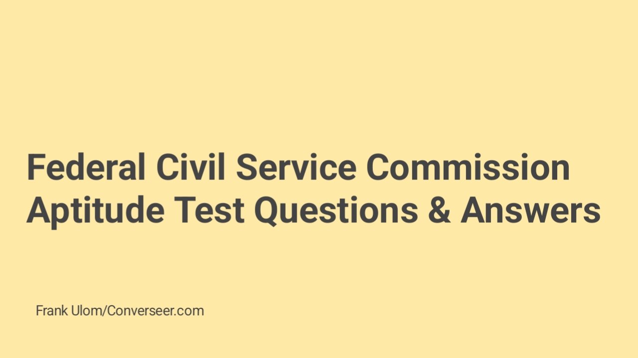 Download Federal Civil Service Commission (FCSC) Aptitude Test Questions & Answers