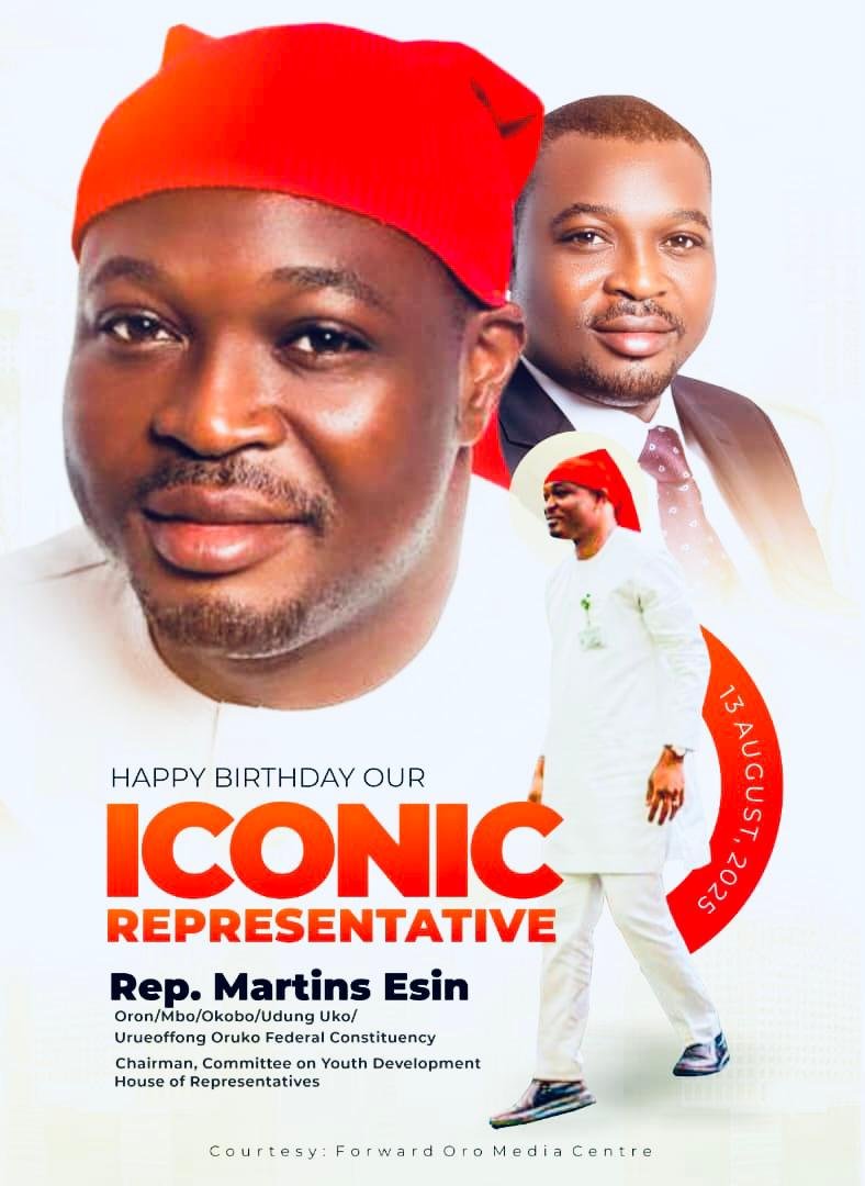 Rep Martins Esin representing Oron/Mbo/Okobo/Udung Uko/Urueoffong Oruko Federal Constituency into the Green Chamber with poise and authority.