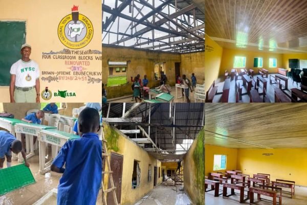 NYSC member renovates 4-classroom block and staff room in Bayelsa