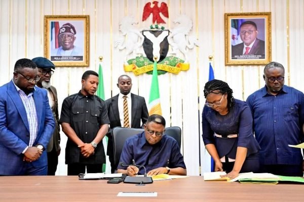 Governor Otu signs 4 new bills into law - Cross River State Electricity Law, Cross River State Roads Fund Law 2025, Cross River State Counterpart Funds (Amendment), Cross River State Supplementary Appropriation Bill 2025