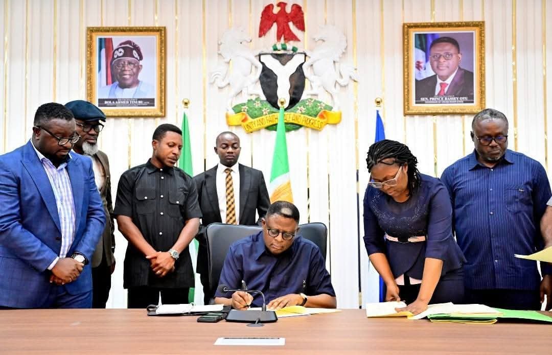 Governor Otu signs 4 new bills into law - Cross River State Electricity Law, Cross River State Roads Fund Law 2025, Cross River State Counterpart Funds (Amendment), Cross River State Supplementary Appropriation Bill 2025