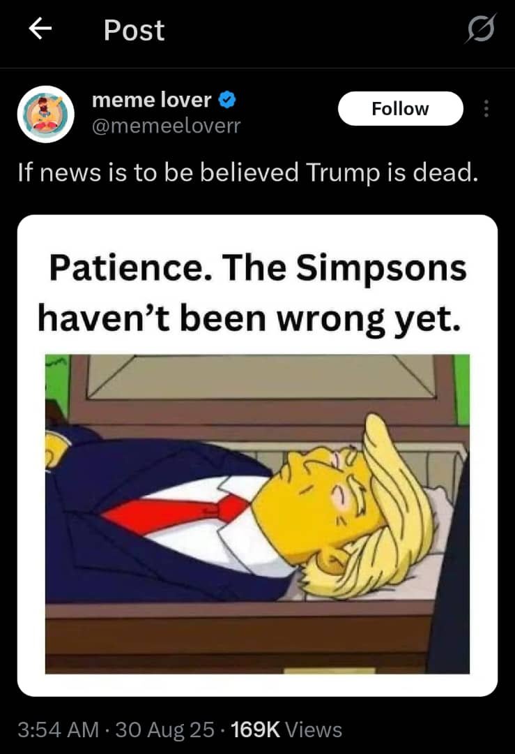 Why 'Trump is dead' is trending on X