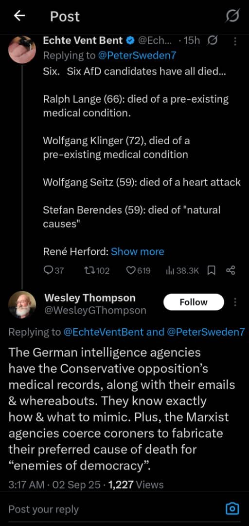 6 AfD candidates allegedly die ‘suddenly and unexpectedly’ before key state election