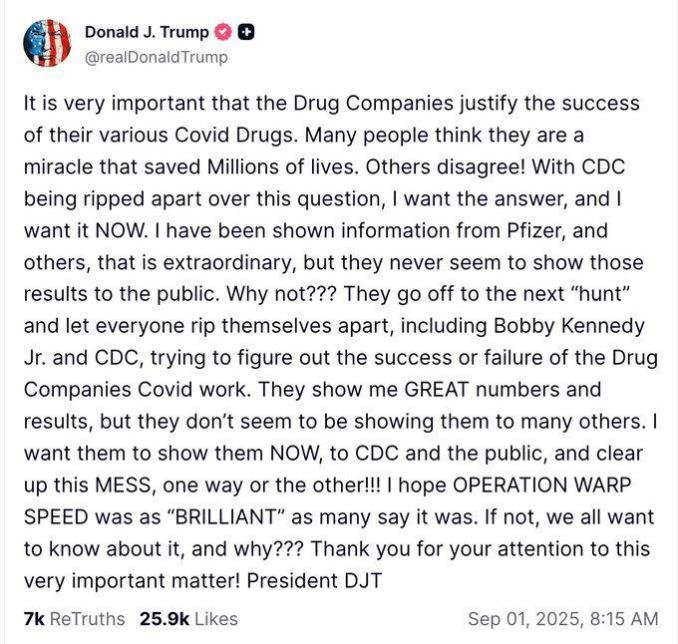 'I Want The Answer' - Trump demands Pfizer prove mRNA jabs work