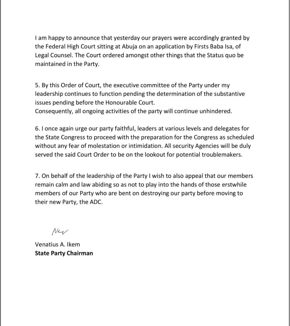 C'River PDP Congress holds September 27, NWC has no right to overrule NEC's decision - Vena Ikem