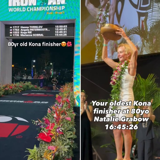 80-year-old Natalie Grabow becomes oldest woman to finish Ironman World Championship