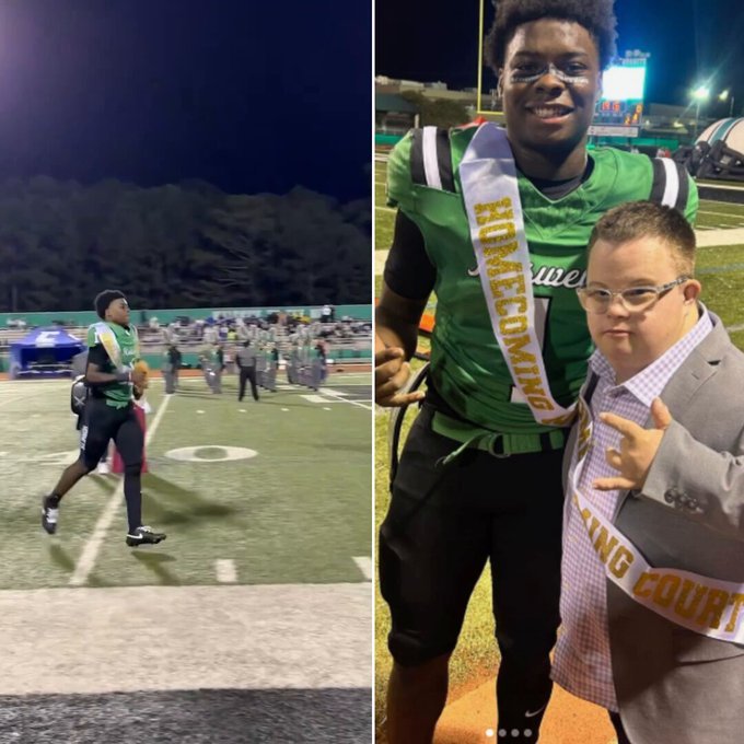 Trey Smith Roswell quarterback Trey Smith gives his homecoming crown to Down Syndrome fan