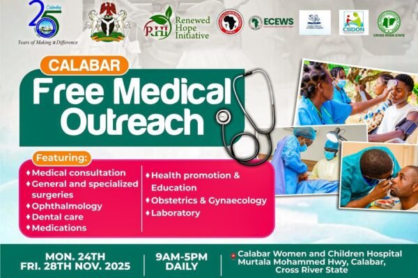 NDDC, Renewed Hope Initiative, others to offer free medical outreach in Calabar
