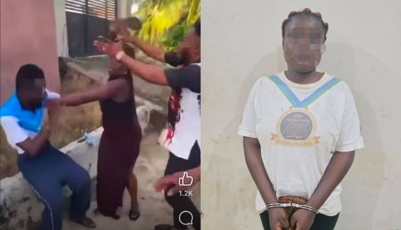 Police arrest woman seen in viral video assaulting a man