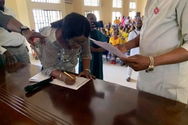Cecilia Ogar oath taking Cecilia Ogar takes oath as Bekwarra Vice Chairman