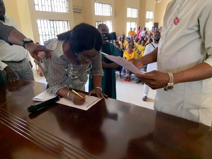 Cecilia Ogar oath taking Cecilia Ogar takes oath as Bekwarra Vice Chairman