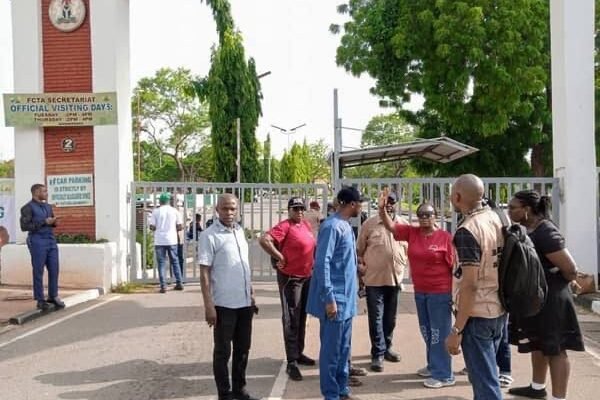 FCTA staff protest FCTA staff begin indefinite strike