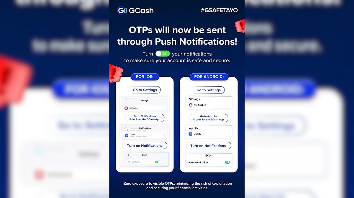GCash GCash rolls out in-app OTPs to curb scams