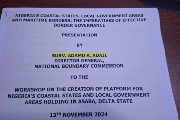 NBC DG Surv Adamu Adaji publications 76 Oil wells: NBC DG Surv. Adamu Adaji's publications and official workshop confirm Cross River State's coastal status and seaward littoral access