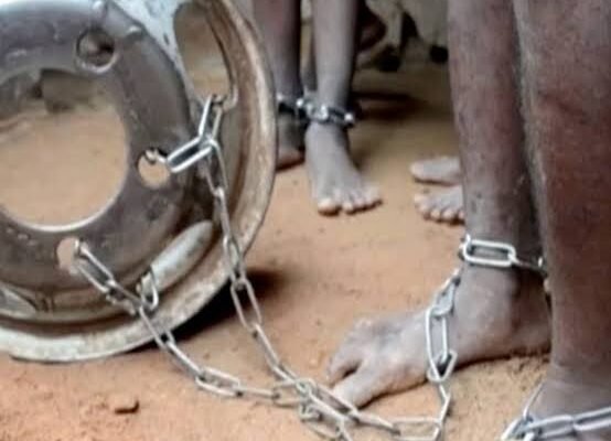 man in chains Man chains his biological son for 17 years in Bauchi