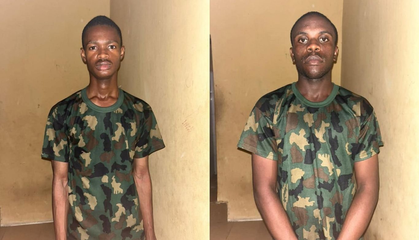 David Aleji and Francis Isaac Police to charge fake soldiers to court in Calabar